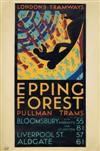 R & B STUDIOS (P. IRWIN BROWN & RICKMAN RALPH). LONDONS TRAMWAYS / EPPING FOREST. 1930. 29x19 inches, 75x50 cm.